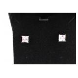 Square Cut White Sapphire Earrings