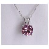 Pink Sapphire Sterling Silver Dinner Necklace