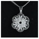 White and Black Sapphire Dinner Necklace