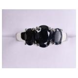3 Stone Sapphire Evening Ring