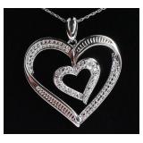 Large Diamond Heart Necklace