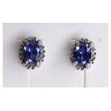 Oval Cut Sapphire Earring Set