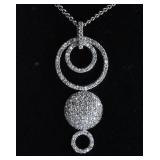 White Topaz Pave Sterling Silver Necklace