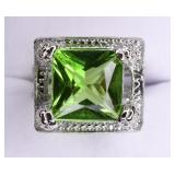 5ct Light Caribbean Emerald Ring