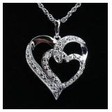 Diamond Double Heart Necklace