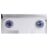 Round Cut Tanzanite Earrings