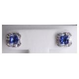 Square Cut Elegant Tanzanite Earrings