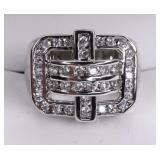 White Topaz Sterling Silver Dinner Ring