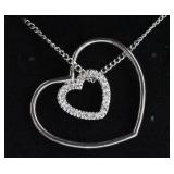 White Sapphire Heart Necklace