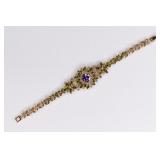 Amethyst and Peridot Tennis Bracelet