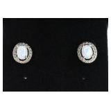 Pair of Large Opal Earrings