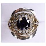 3.22cttw Amethyst Sterling Silver Dinner Ring