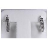 2 Ct. White Sapphire Baguette Earrings