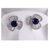 3.38ct Sapphire Pair of Earrings