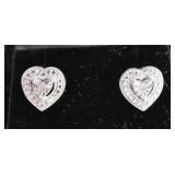 Pair of Diamond Heart Earrings