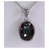 4ct Mystic Topaz Sterling Silver Necklace