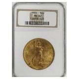 1924 St. Gauden Gold Double Eagle NGC MS 62