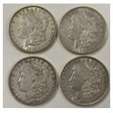 Lot Of 4 1921-D Morgan Silver Dollars