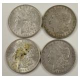Lot Of 4 1921-P Morgan Silver Dollars