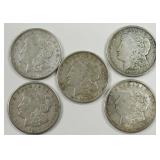 Lot Of 5 1921-S Morgan Silver Dollars