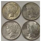 Lot Of 4 1922-P Peace Silver Dollars