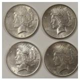 Lot Of 4 1922-P Peace Silver Dollars