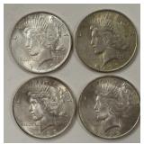 Lot Of 4 1923-P Peace Silver Dollars