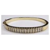 14K Yellow Gold 3cttw Diamond Bangle Bracelet