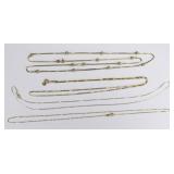 (4) 14K Yellow Gold Box Chains