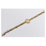Ladies Italian 14K Yellow Gold Cameo Bracelet