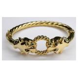 Ladies Italian 14K Yellow Gold Panther Bangle