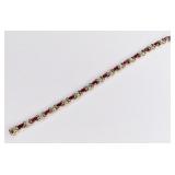Ladies 14K Yellow Gold Diamond & Ruby Bracelet
