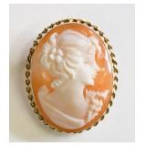 14K Yellow Gold Cameo Pin/Pendant