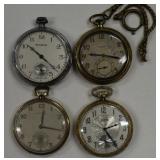 Four Vintage Pocket Watches For Parts Or Repair