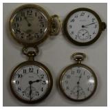 Four Vintage Pocket Watches For Parts Or Repair