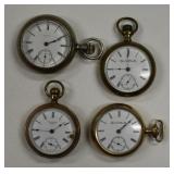 Four Vintage Pocket Watches For Parts Or Repair