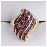 Ladies 14K Yellow Gold Ruby Ring