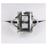Ladies 14K White Gold Green Amethyst Ring