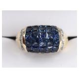 Ladies 14K Yellow Gold Sapphire & Diamond Ring