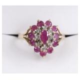 Ladies 14K Yellow Gold Ruby & Diamond Ring