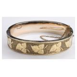 14k Victorian Hinge Bracelet with Leafs