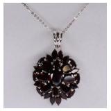 8.98ct Geniune Garnet Sterling Silver Necklace