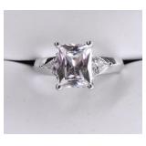 Sterling Silver White Sapphire Ring