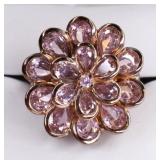 Sterling Silver Rose Gold Wash Pink Sapphire Ring