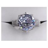 Sterling Silver White Sapphire Ring