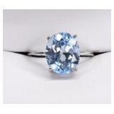 Sterling Silver Blue Topaz Solitaire Ring