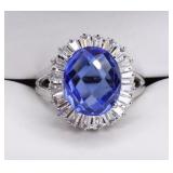 Sterling Silver Sapphire Cocktail Ring