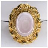 Gold Plated Sterling Silver Mother Of Pearl Ring
