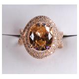 Rose Gold Plated Sterling Silver Morganite Ring