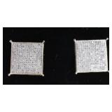 Sterling Silver 1.25cttw Genuine Diamond Earrings